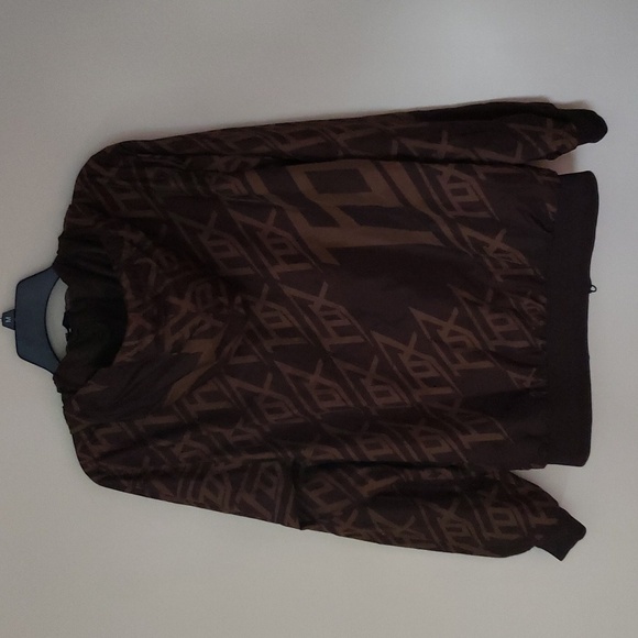 Fox racing full zip wind breaker hooded jacket, brown, netted lining, mens small - Picture 10 of 10